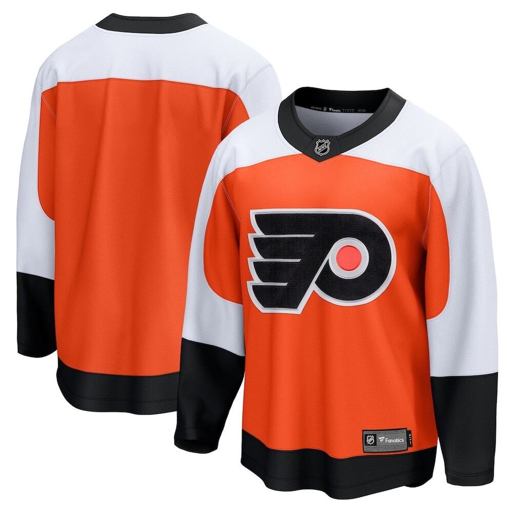 NWT Fanatics NHL Philadelphia Flyers Burnt Orange Home Breakaway Jersey 5XL $135